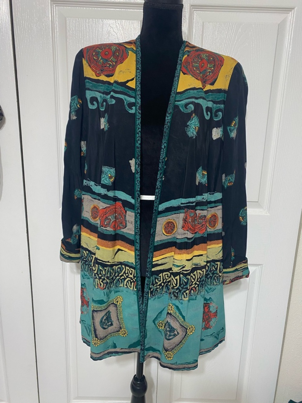 Vtg Platinum Dorothy Scholen art to wear boho Johnny Was alternative size S